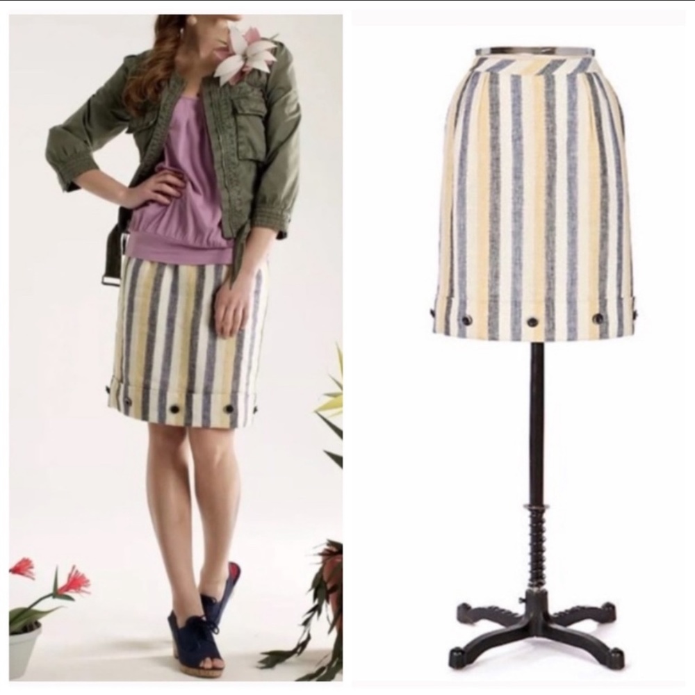 Anthropologie Edme & Esyllte striped linen skirt